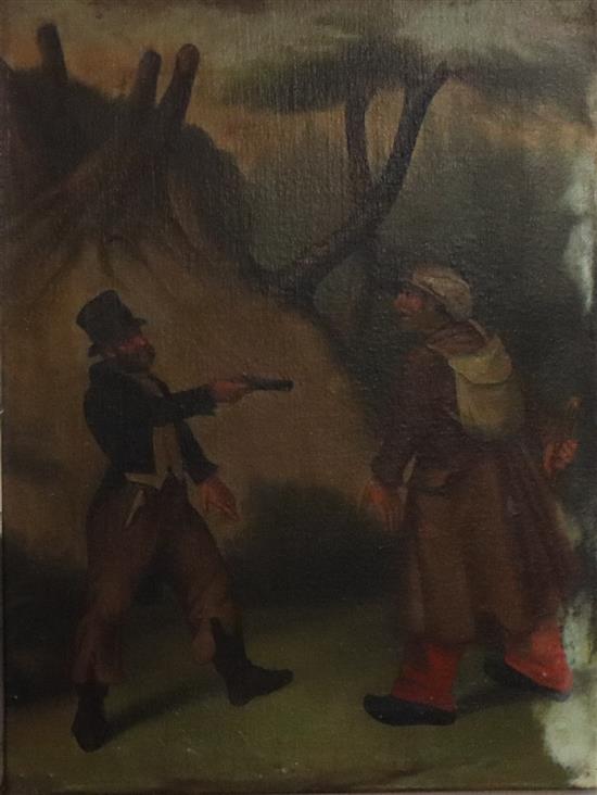 A 19th century English School, oil on canvas, The Highwayman 70 x 52cm